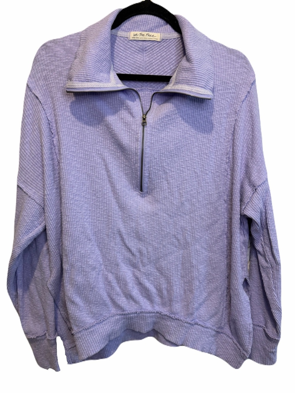 We the Free XS Oversized Lilac Purple Quarter Zip